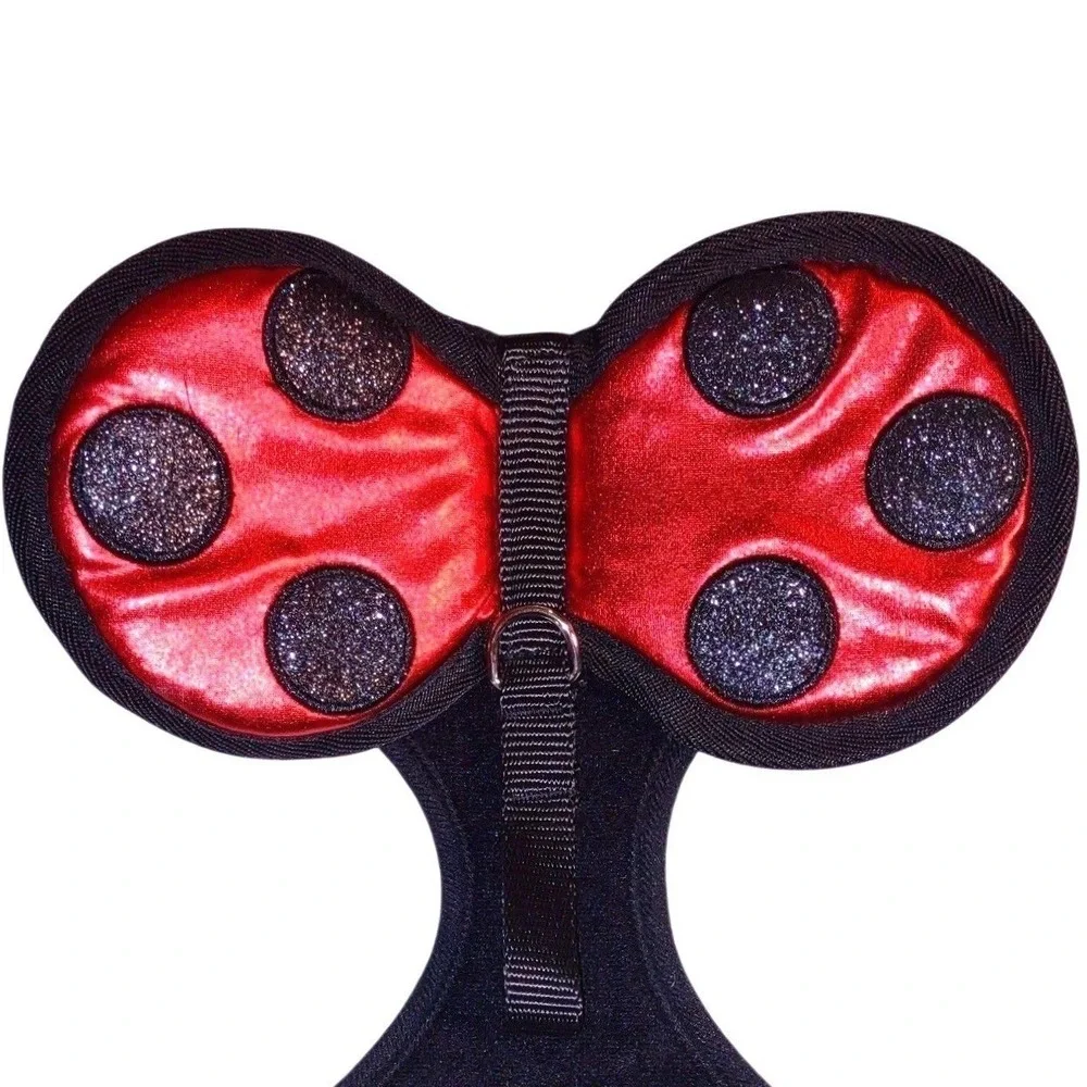 Ladybug‎ Pet Harness Small Red Black Excellent Glitter Wing Costume